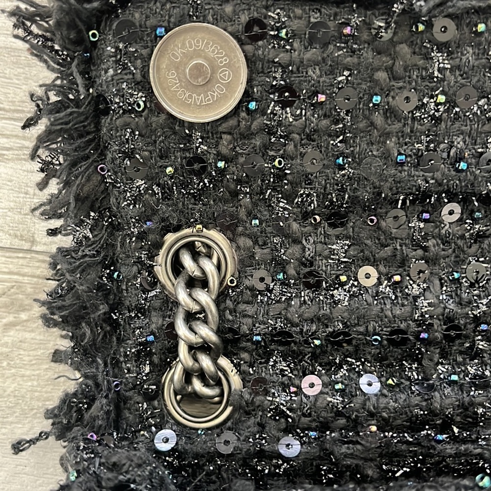 HP 🖤NWOT🖤Kurt Geiger London The Brixton Tweeds Bag Black - Picture 15 of 17